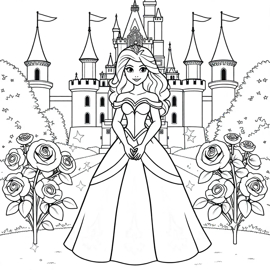 prinses coloring page for children