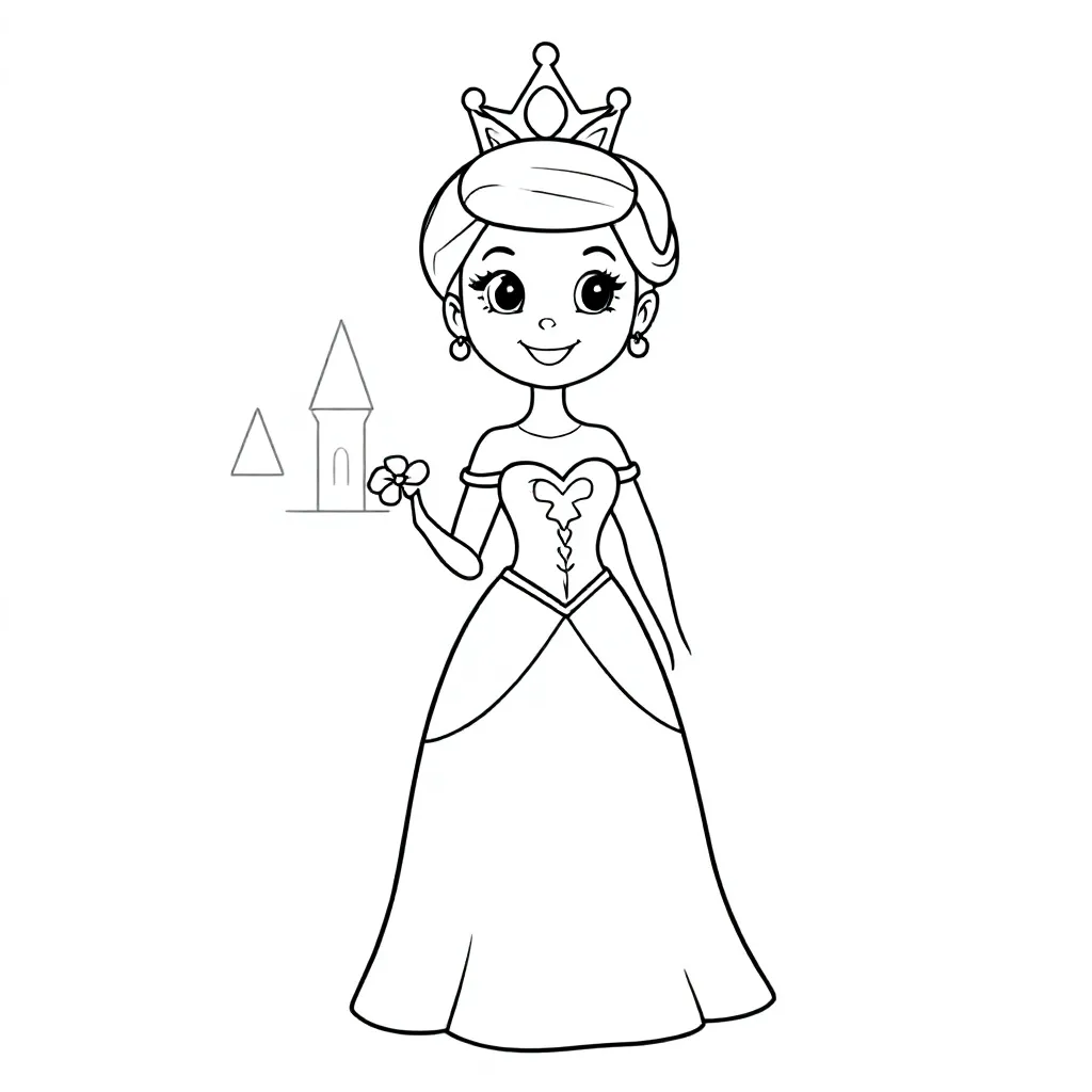 prinsessen kleurplaat voor kinderen