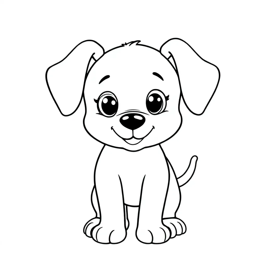 Puppy kleurplaat voor kinderen