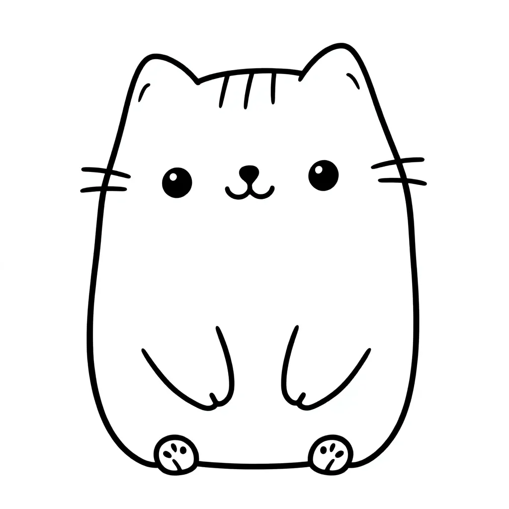 Pusheen coloring page for children