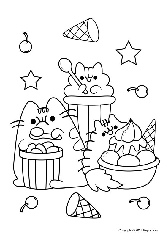 Pusheen Pip Y Stormy coloring page for children