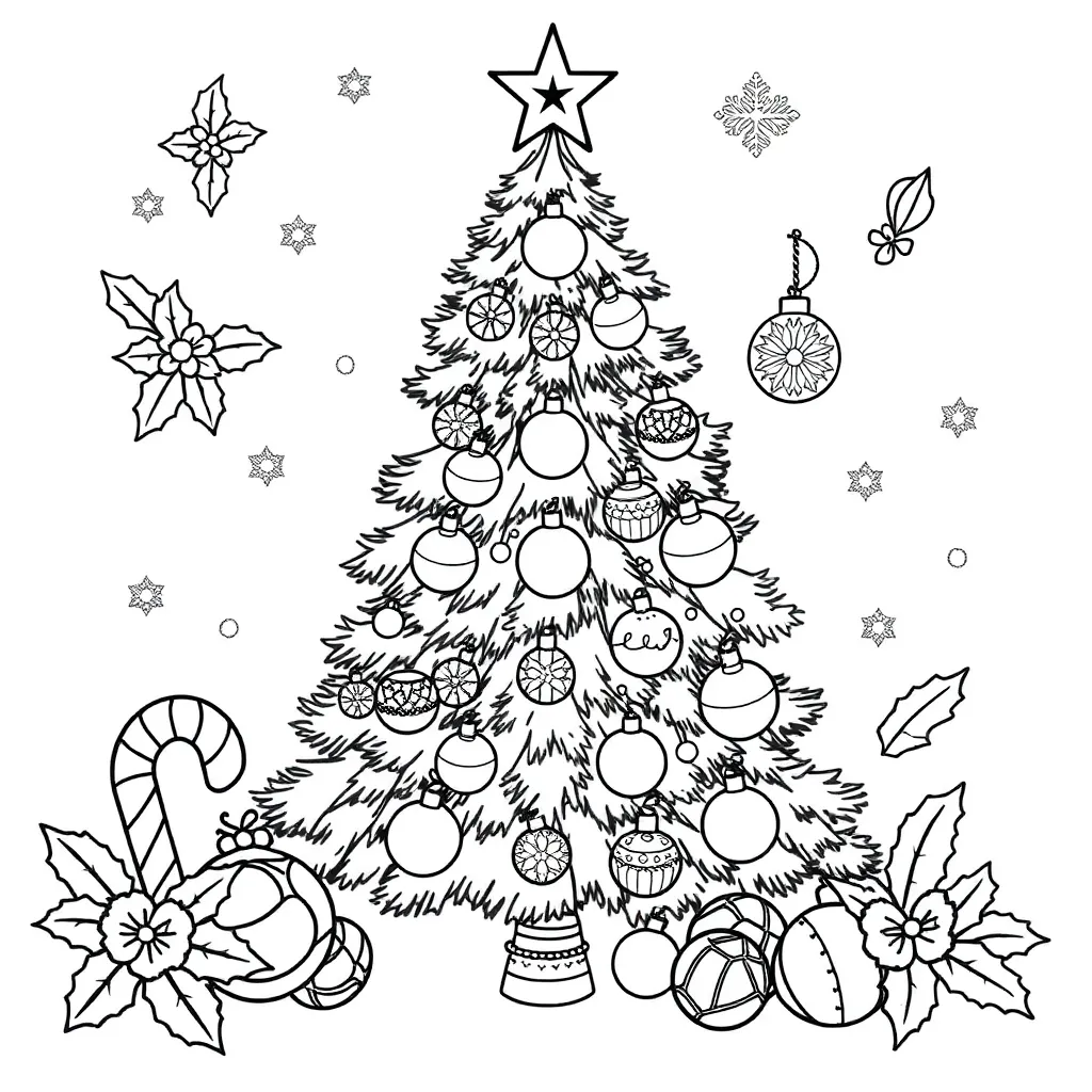 Quiver Kerstboom coloring page for children