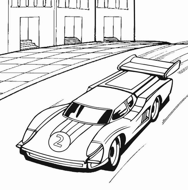 Race Car Driving coloring page for children