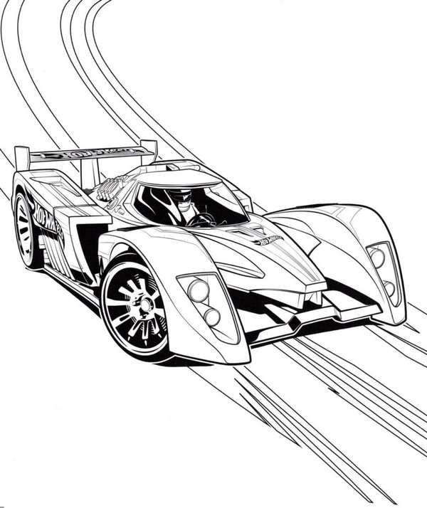 Race Car Hot Wheels coloring page for children