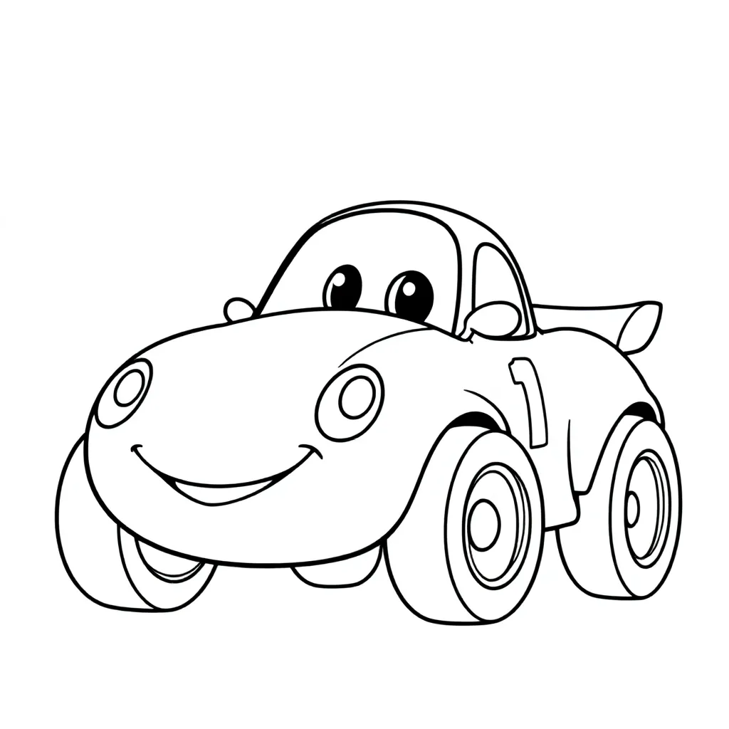 Feuille de coloriage Voiture de course gratuite pour enfants