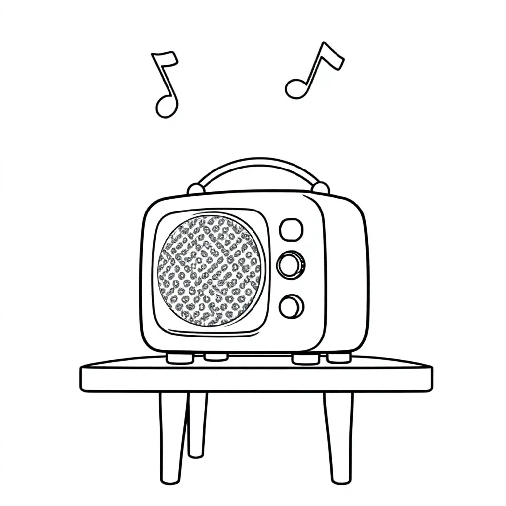 radio kleurplaat voor kinderen