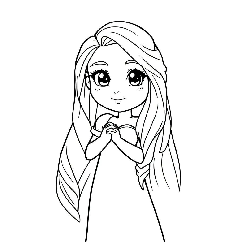 Rapunzel Disney Sprookjes Prinses Tekenen coloring page for children