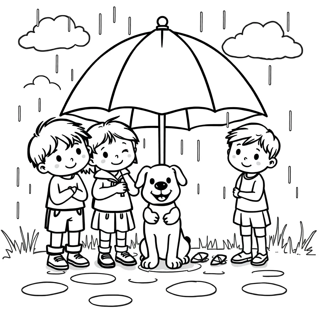 Regen Kleurplaten coloring page for children