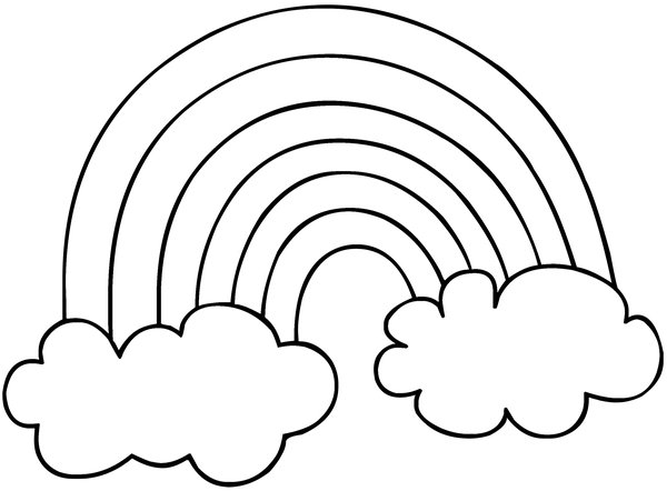 Regenboog Wolken coloring page for children