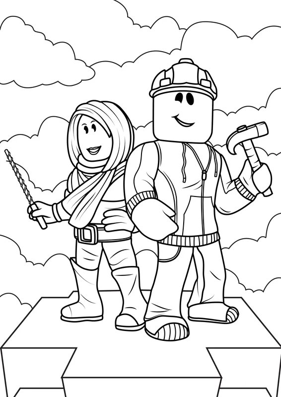 Roblox Deux Personnages coloring page for children