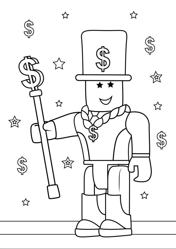 Roblox Rich Guy coloring page for children
