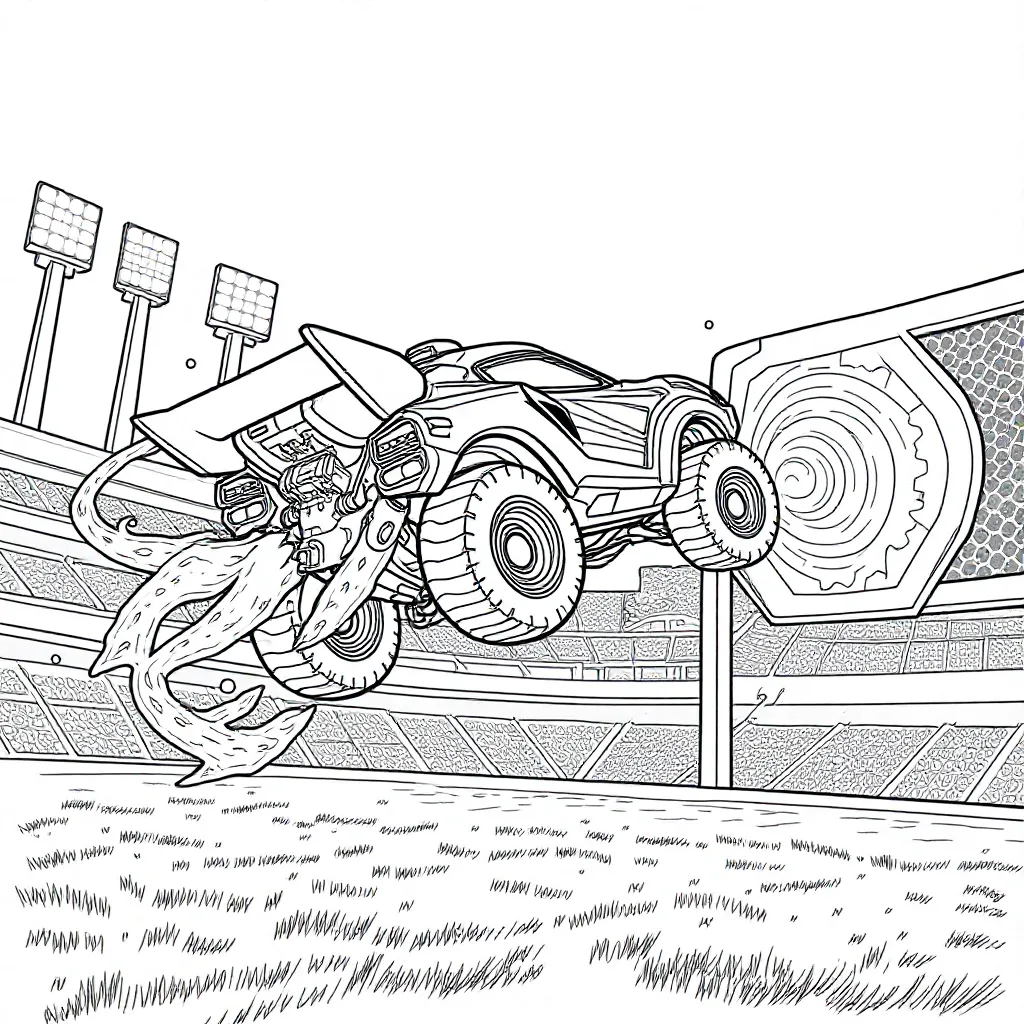 rocket leaque coloring page for children