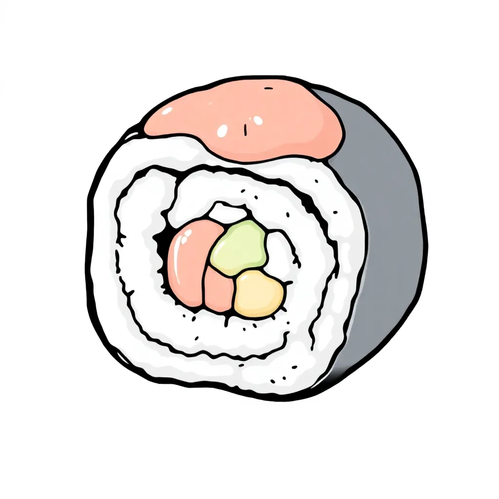 rollito de sushi - capibara kleurplaat voor kinderen