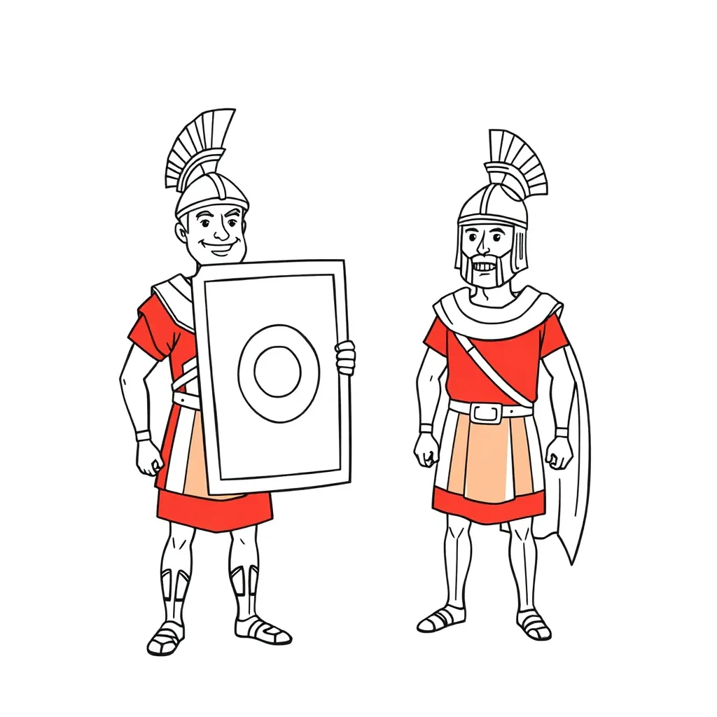 Römer, Antike, Legion, historisch, Soldaten Malvorlage für Kinder