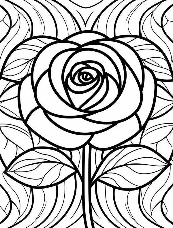 Rosa Artistica coloring page for children