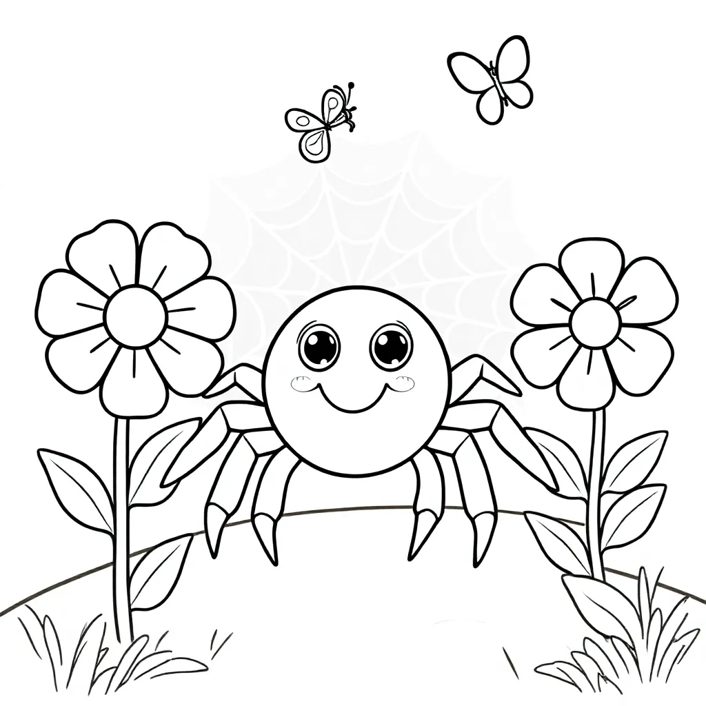 Sammyini spiderini kleurplaat voor kinderen