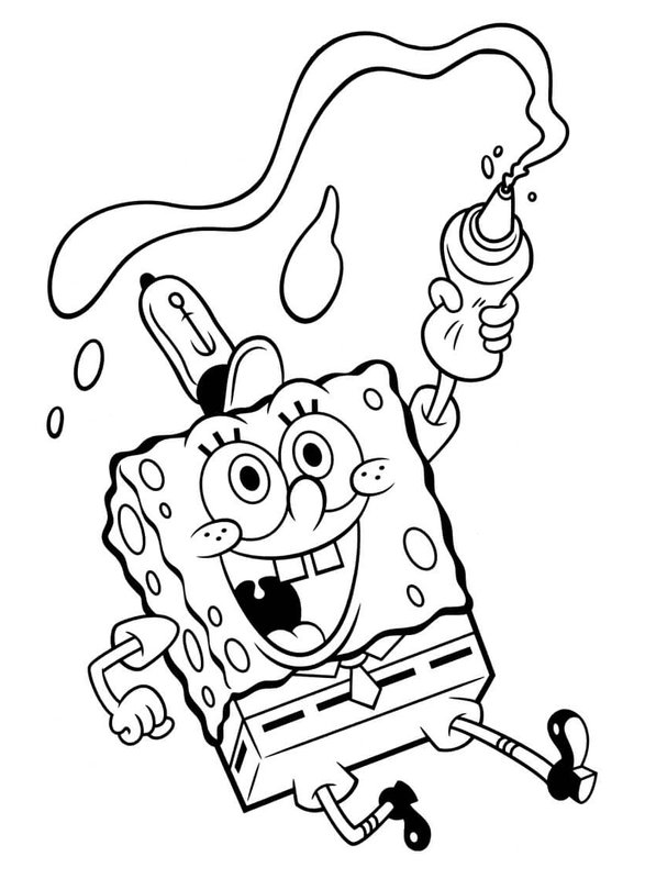 Plantilla de colorear Salsa para exprimir Bob Esponja