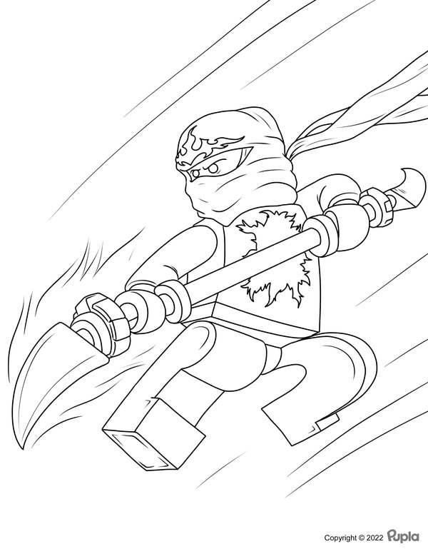 Sauter Ninjago Avec L Epee coloring page for children