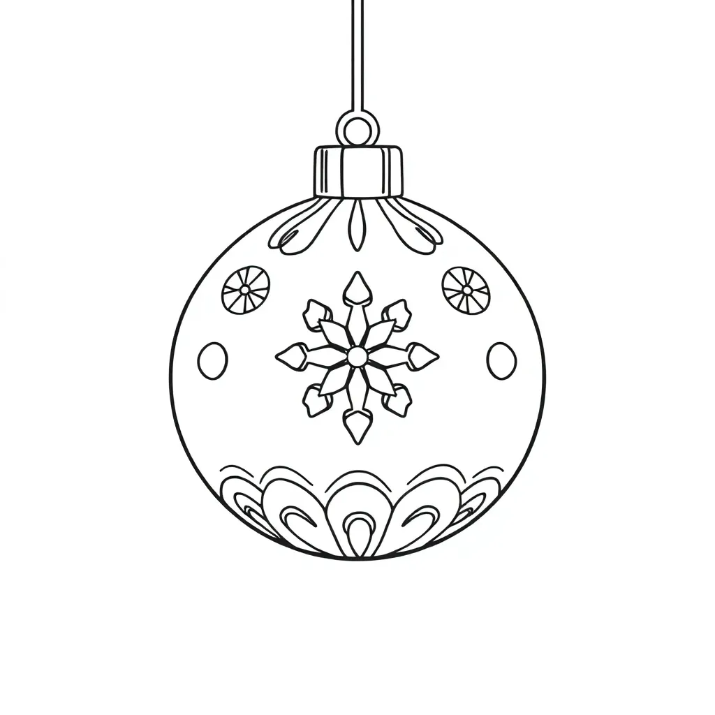 Feuille de coloriage gratuite Boule de Noël mignonne, Fêtes, Noël, Saisons Colorier