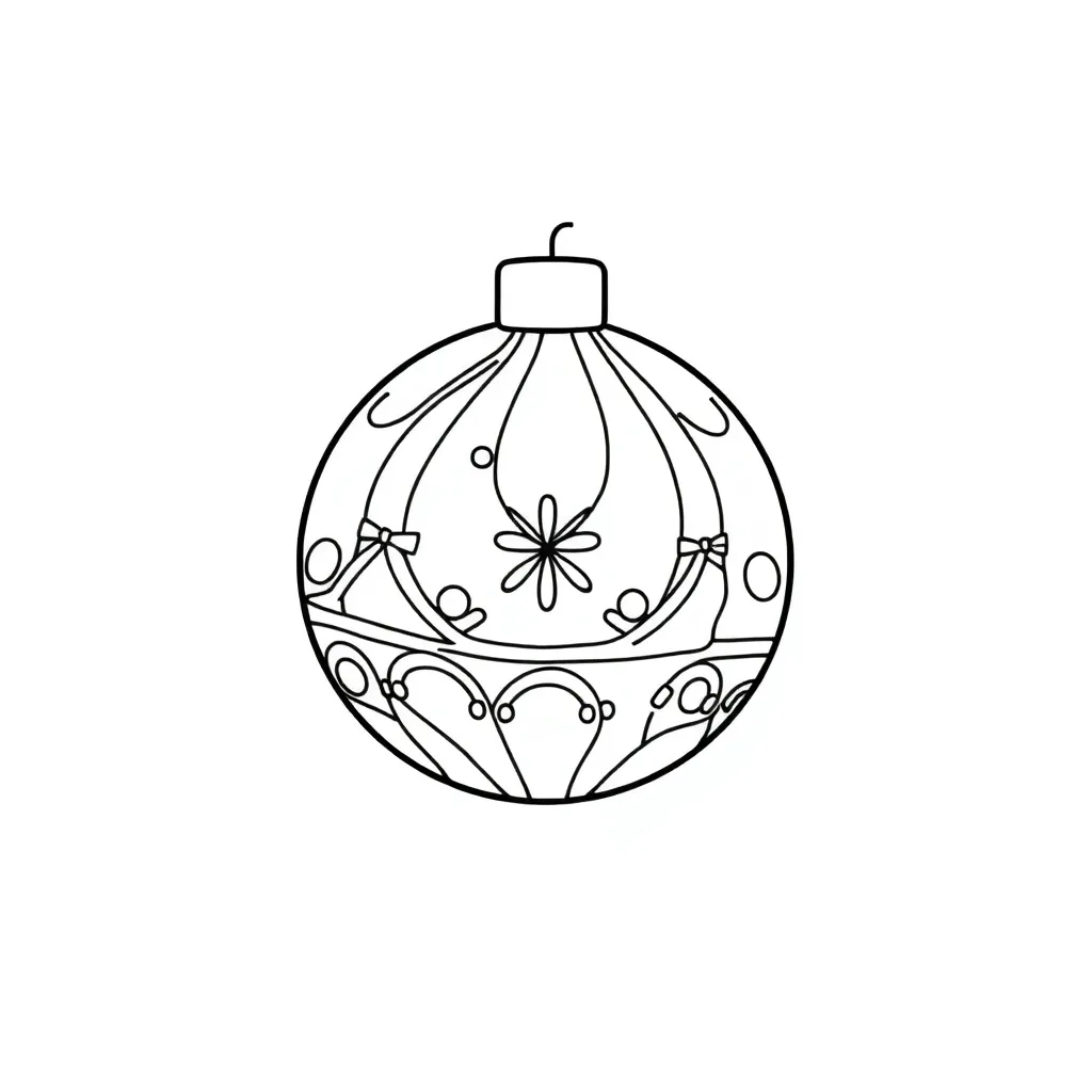 Feuille de coloriage gratuite Boule de Noël mignonne, Fêtes, Noël, Saisons Colorier