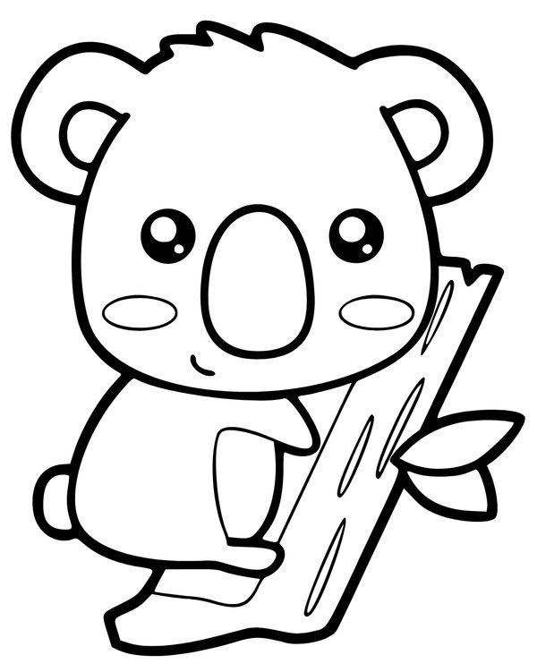 Schattige Koala Beer coloring page for children