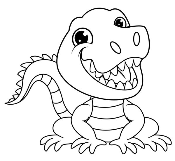Schattige Krokodil coloring page for children