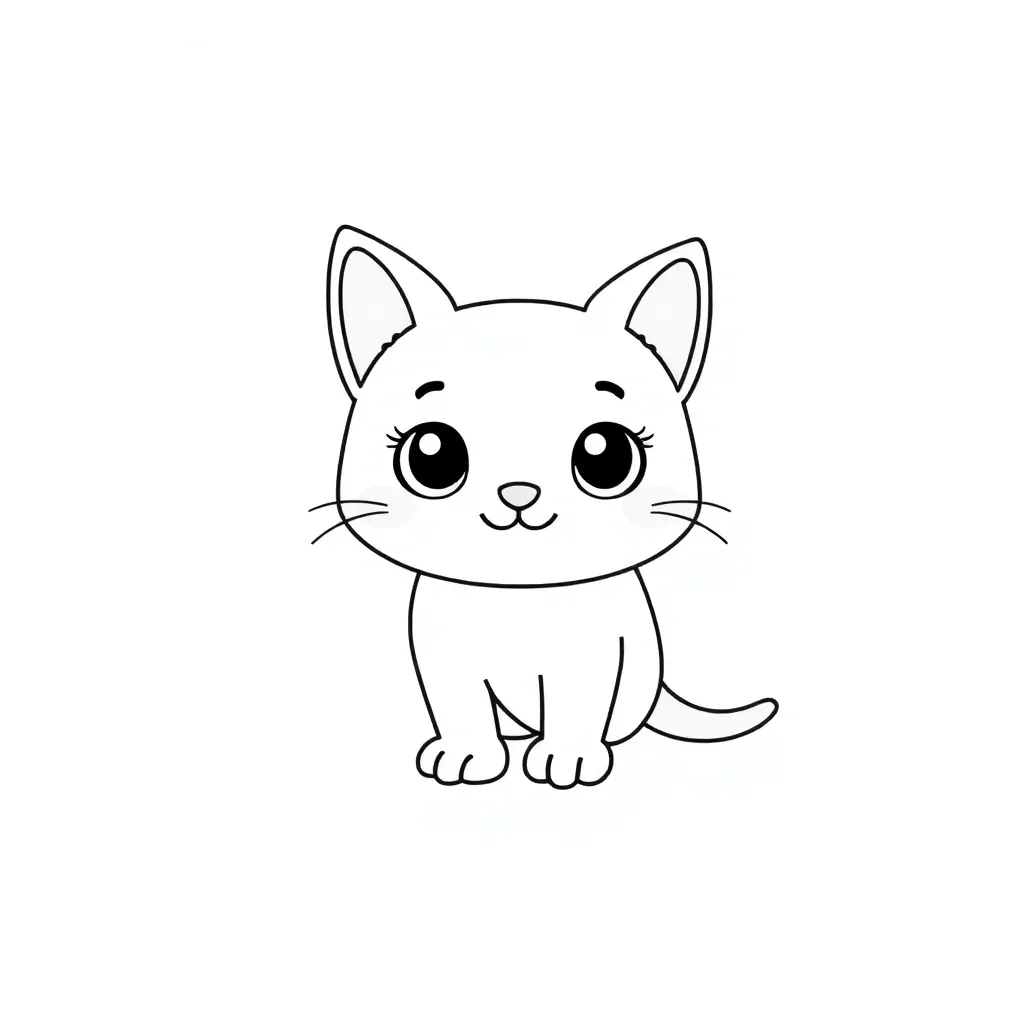 Schattige Tekening Kinderlijk Vrolijk Creatief coloring page for children