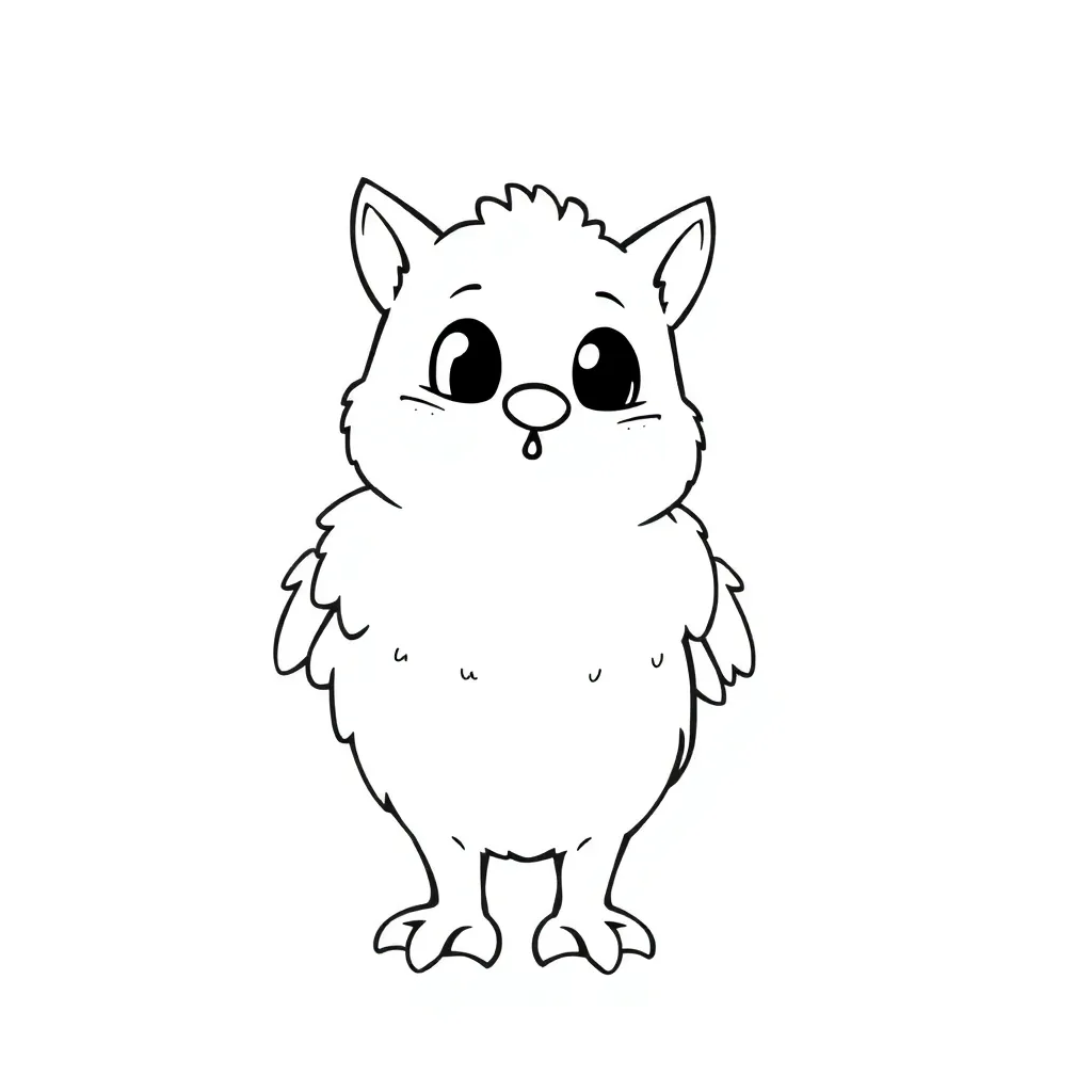 Schattige Tekening Kinderlijk Vrolijk Creatief coloring page for children