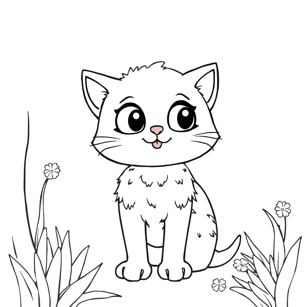 Schattige Tekening Kinderlijk Vrolijk Creatief coloring page for children