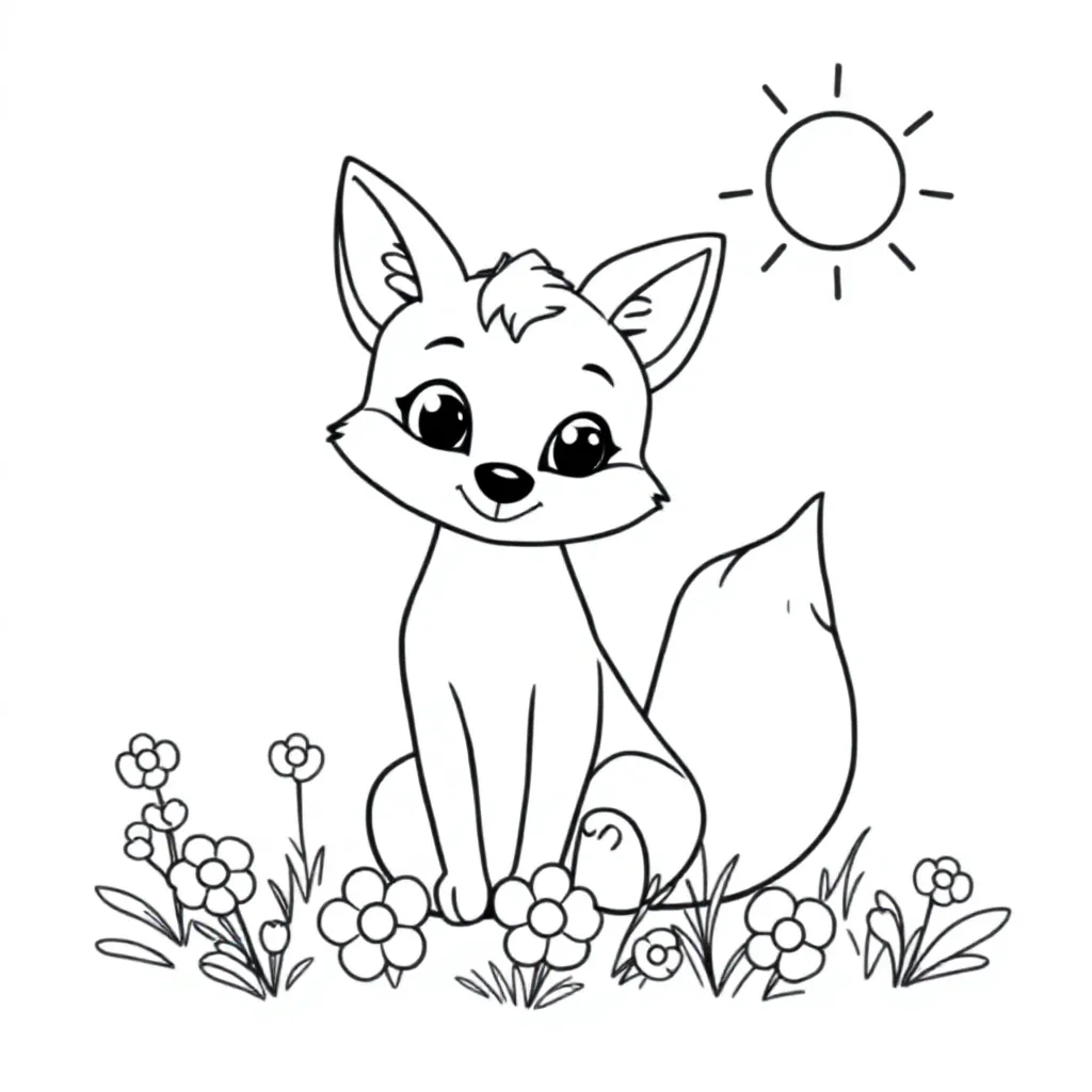 Schattige Vos coloring page for children