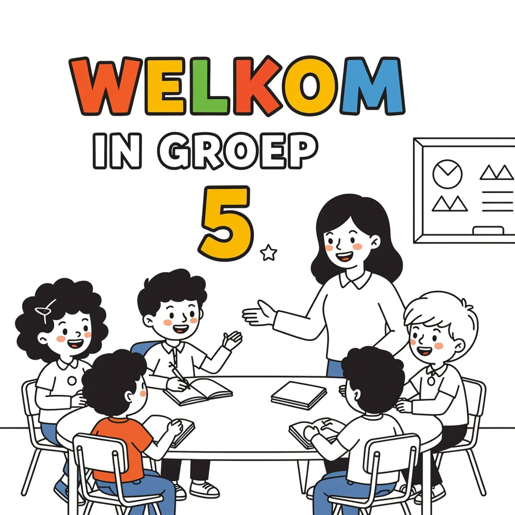 Schoolklas coloring page for children