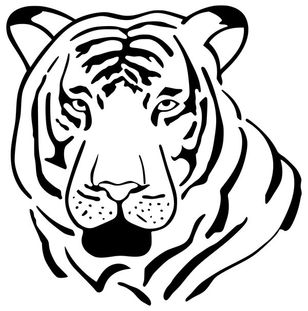 Simpel Tijger Hoofd coloring page for children