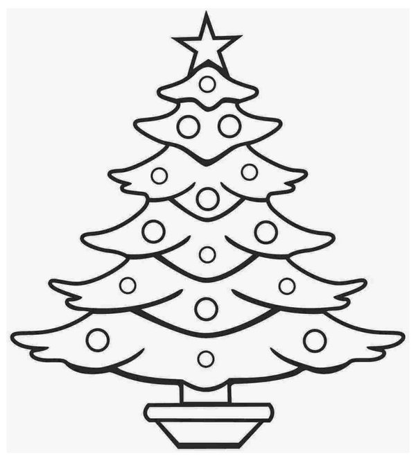 Simpele Kerstboom coloring page for children