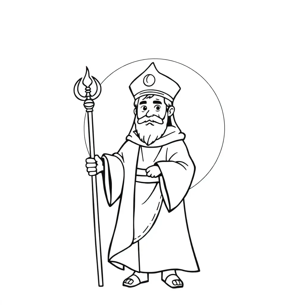 Sint En Maan coloring page for children