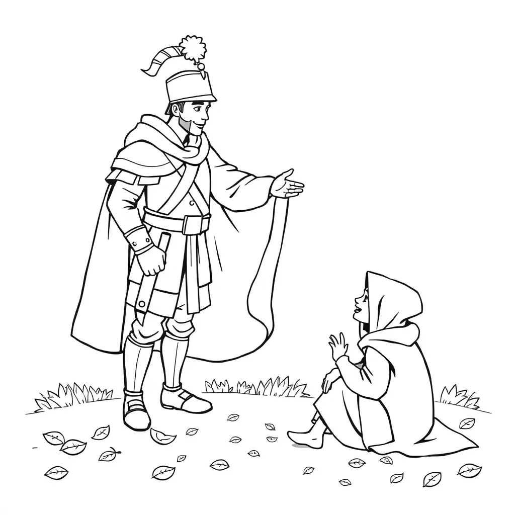 Sint Maarten Delen Vrijgevigheid Herfst Educatief coloring page for children
