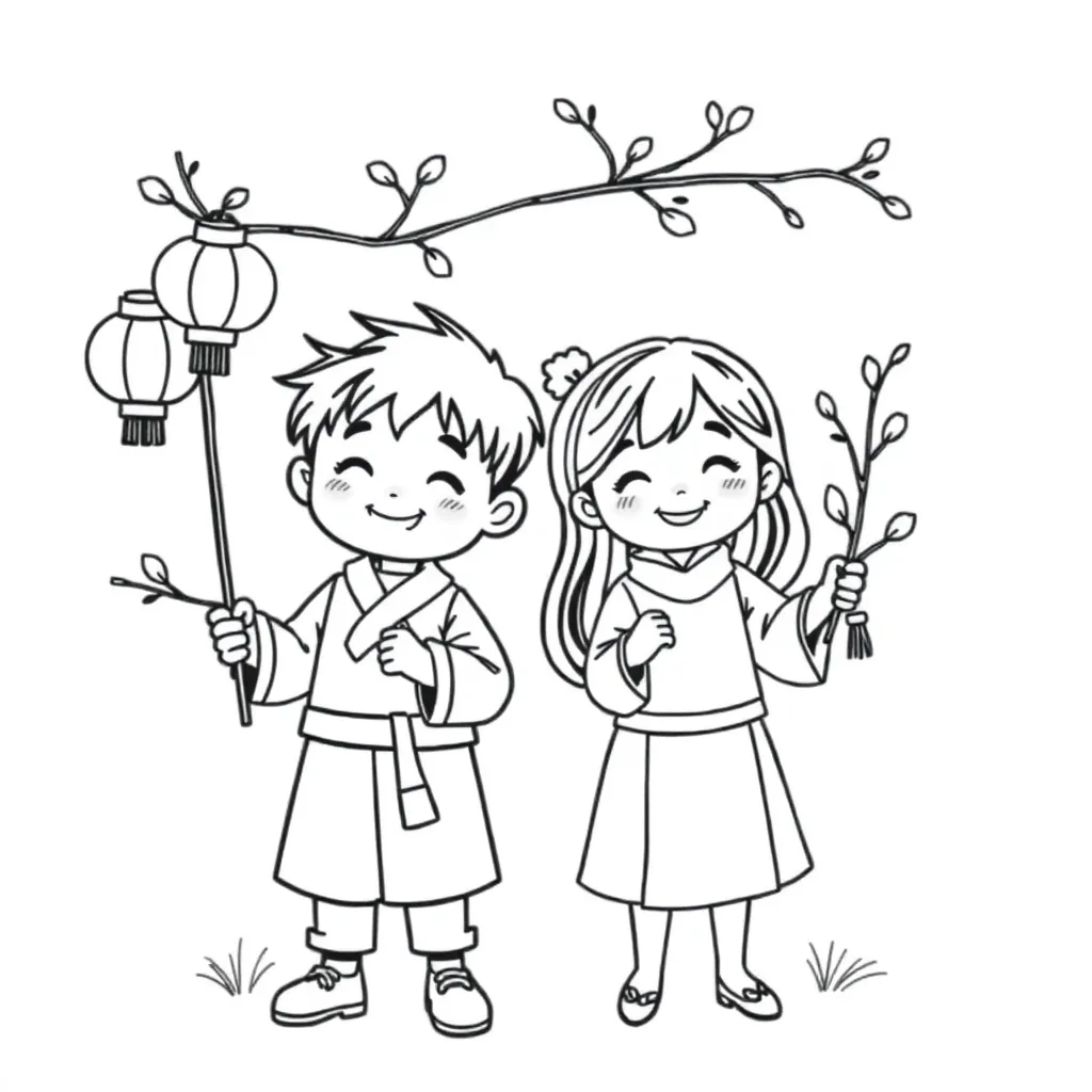 Free Saint Martin Coloring Pages, Lanterns, Autumn, Cartoon, Kids