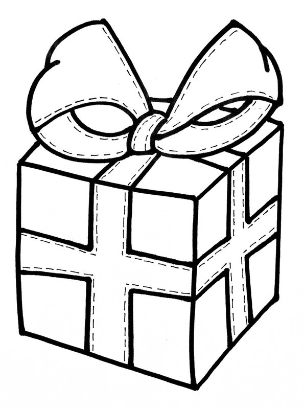 Sinterklaas Cadeau Strik coloring page for children