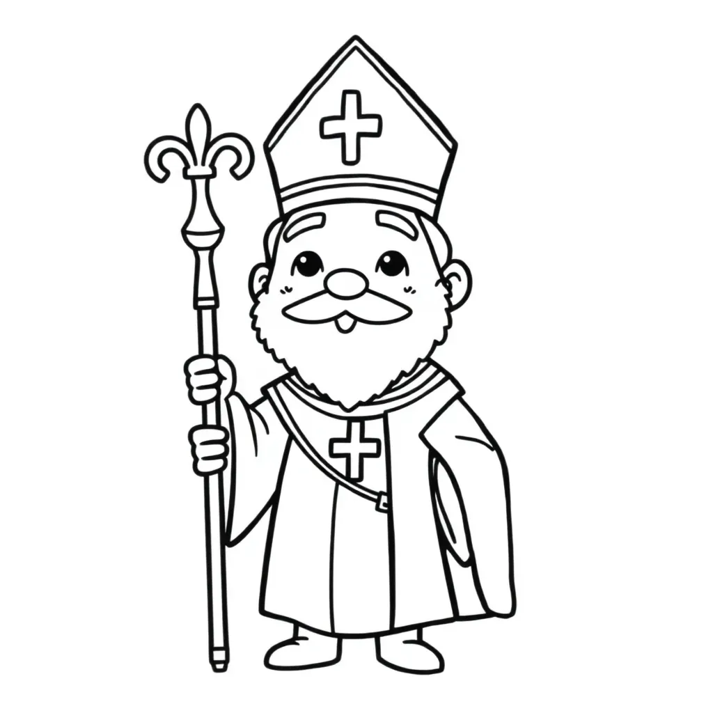 Sinterklaas Feestdagen Traditie Bisschop Kinderen coloring page for children