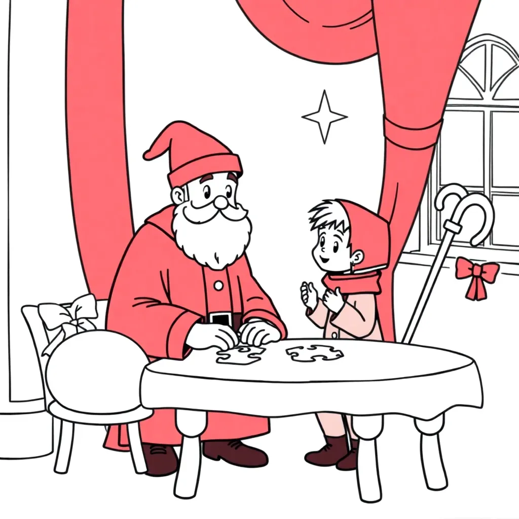 Sinterklaas Feestelijk Kinderen Puzzel Cultureel coloring page for children