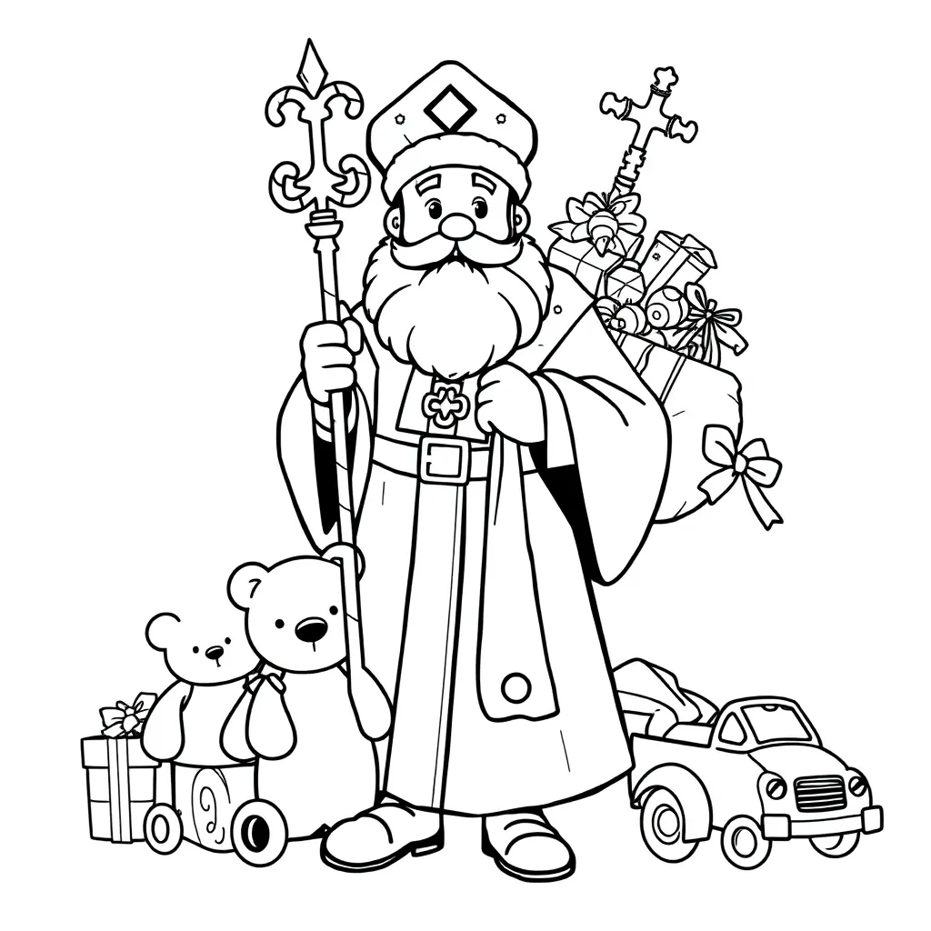 Sinterklaas Feestelijk Traditioneel Creatief Kinderen coloring page for children