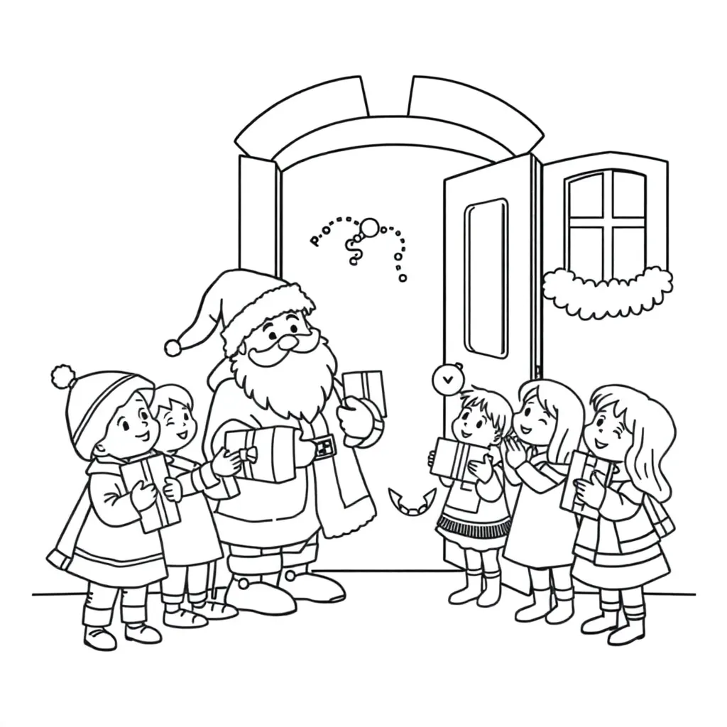 Sinterklaas Kinderen Cadeaus Gezellig Traditie coloring page for children