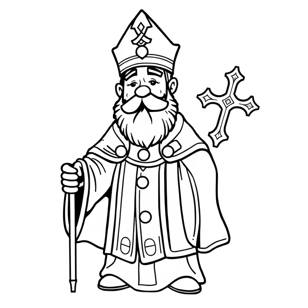 Sinterklaas Religieuze Figuur Feestdagen Cartoonachtig Educatief coloring page for children
