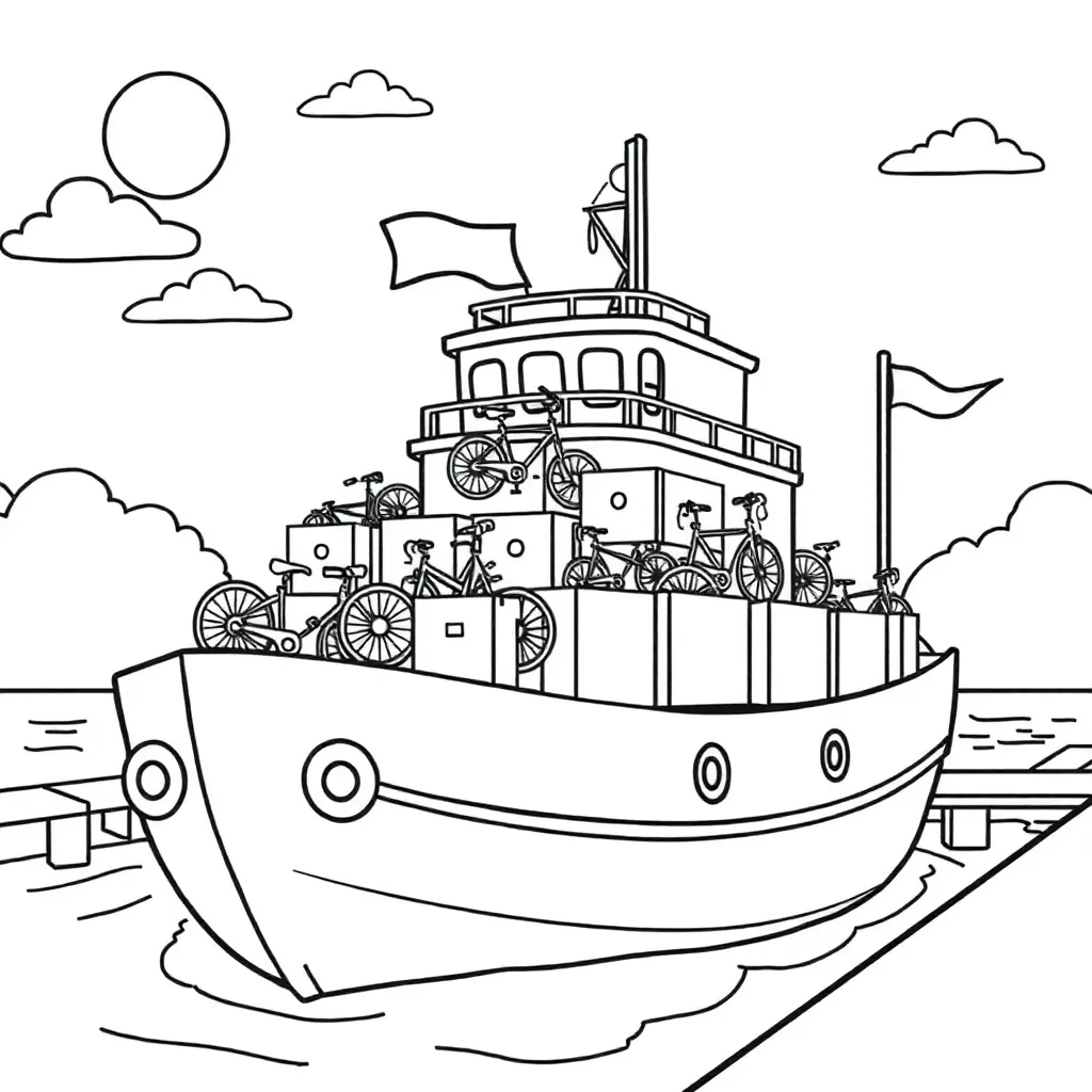 Feuille de coloriage gratuite Saint-Nicolas, Navigation maritime, Port, Aventure, Maritime K