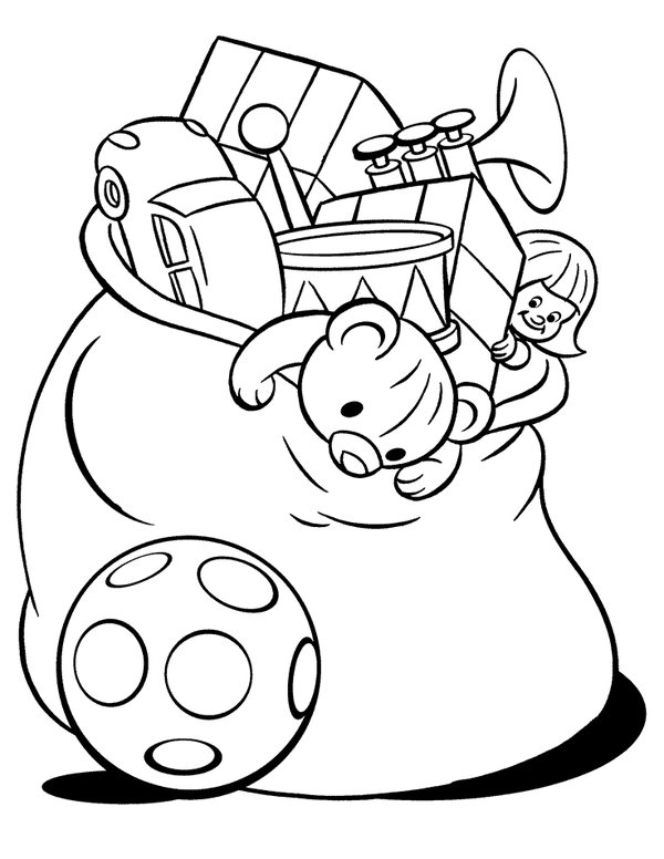 Sinterklaas Zak Cadeautjes coloring page for children