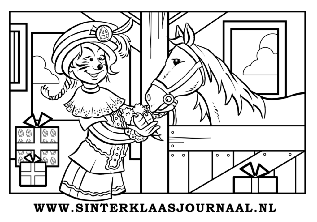 Feuille de coloriage gratuite du journal de Sinterklaas 1 Feuille de coloriage pour enfants