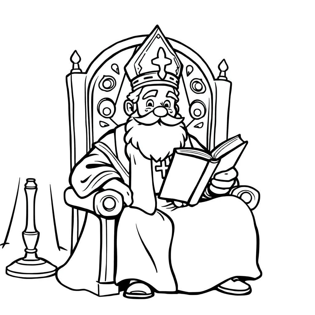 Feuille de coloriage gratuite du journal de Sinterklaas, Sinterklaas détente, Pays-Bas