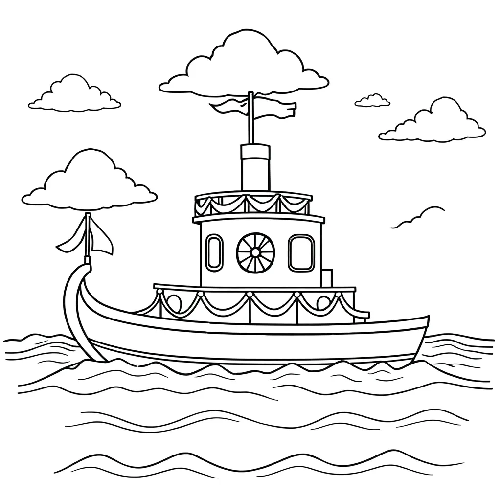 Sinterklaasjournaal Stoomboot Feestelijk Sinterklaas Creatief coloring page for children