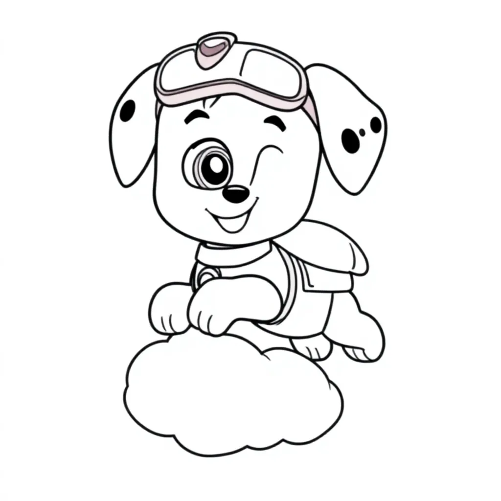 Skye op steam coloring page for children