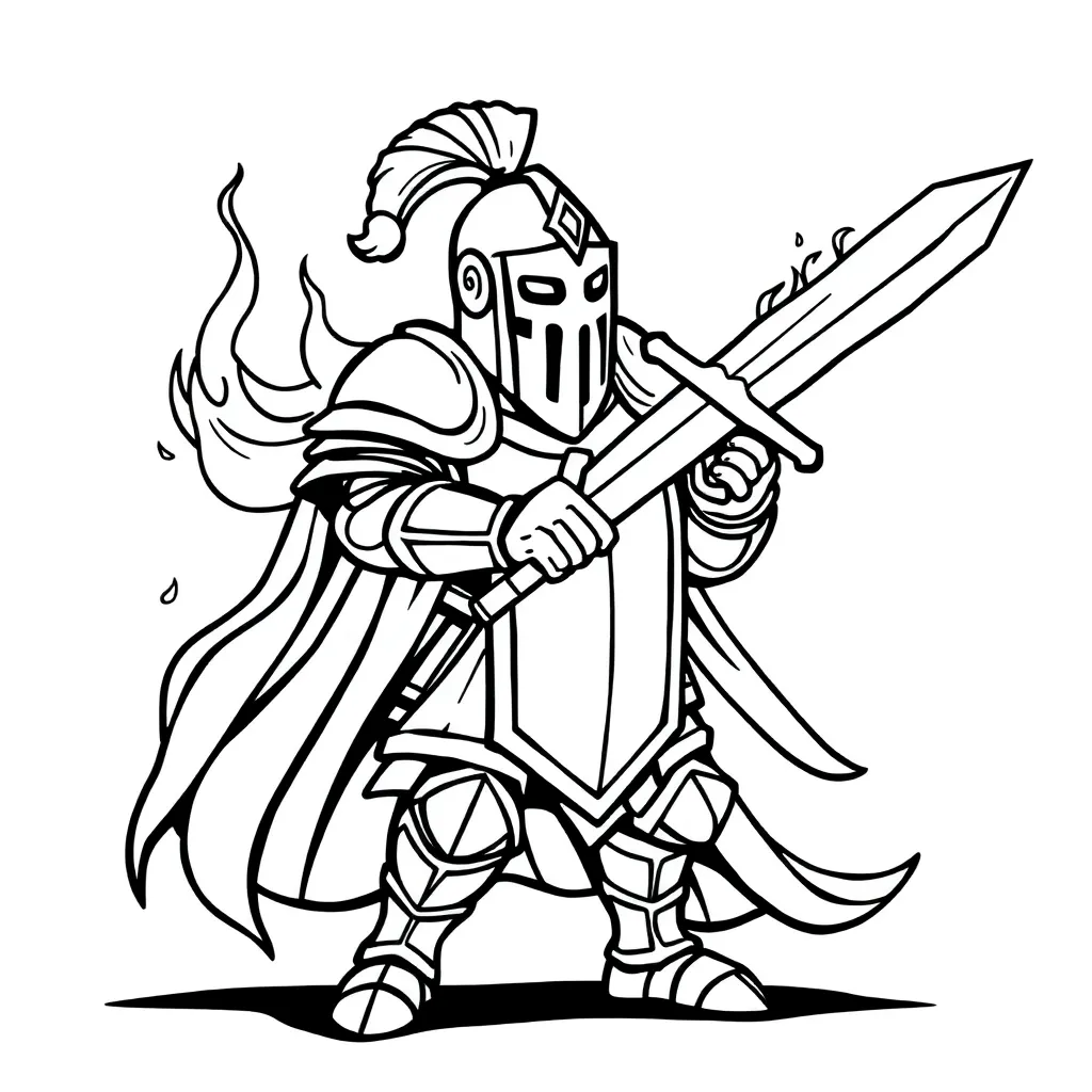 Skylanders Ridder Vuur Fantasy Krijger coloring page for children