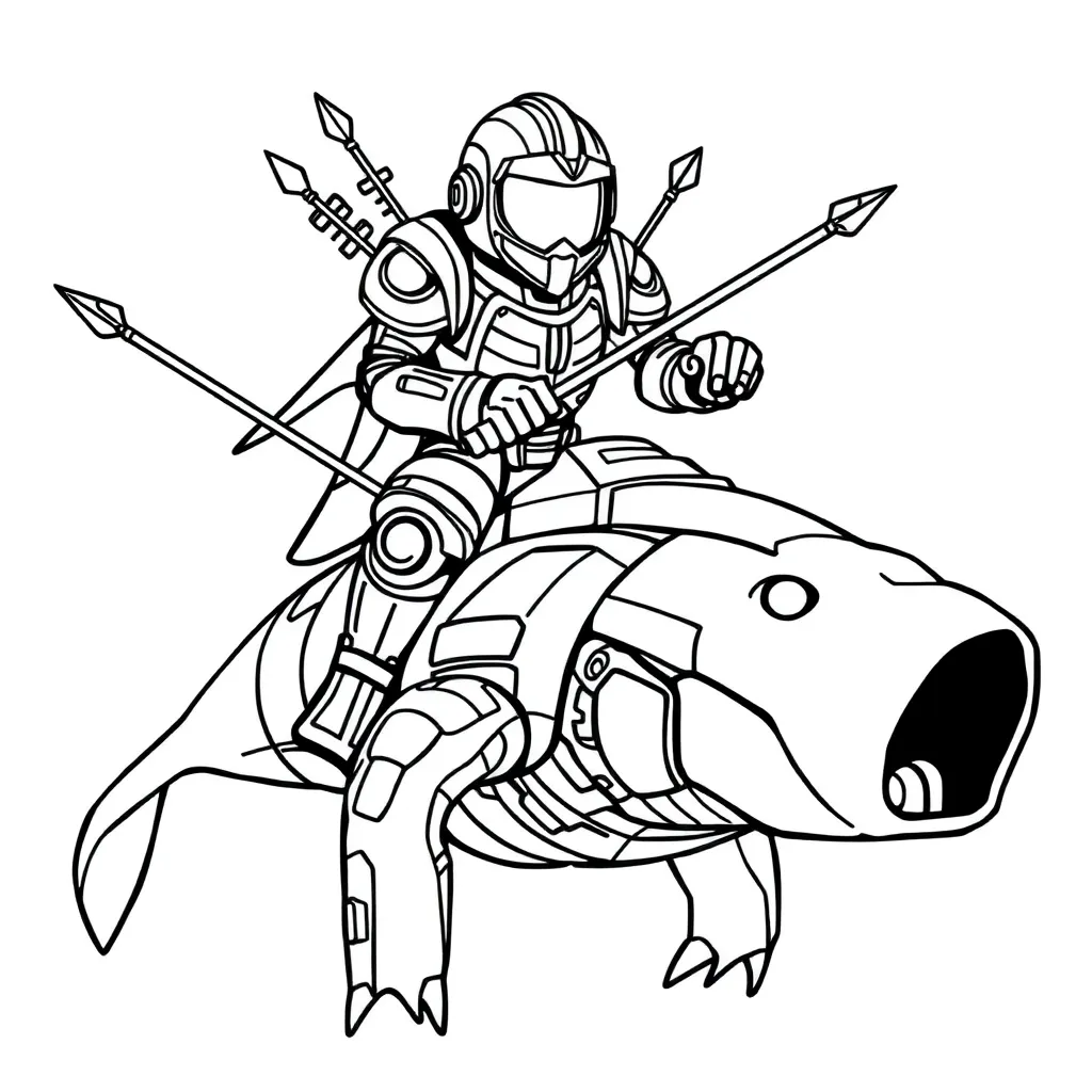 Skylanders Robot Sciencefiction Mechanisch Avontuur coloring page for children